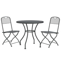 Set da Pranzo per Giardino 3pz Rete Metallica Espansa Antracite cod mxl 42233