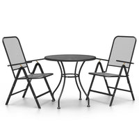 Set da Pranzo per Giardino 3pz Rete Metallica Espansa Antracite 3084713