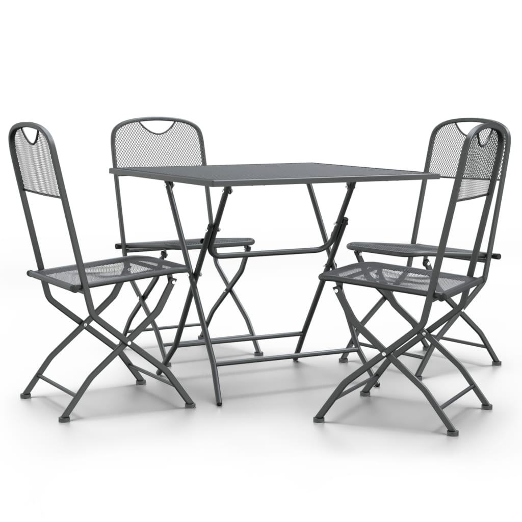 Set da Pranzo per Giardino 5pz Rete Metallica Espansa Antracite cod mxl 39456