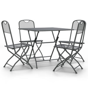 Set da Pranzo per Giardino 5pz Rete Metallica Espansa Antracite 3084720