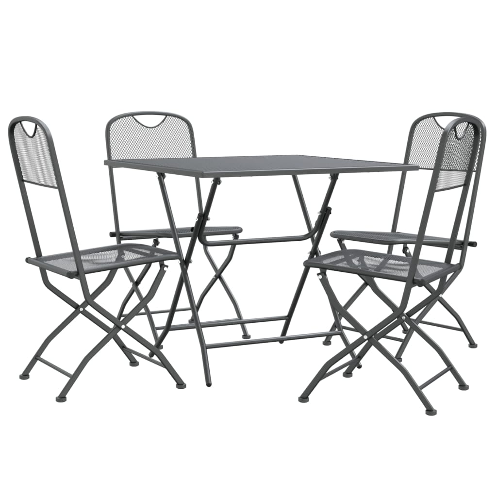 Set da Pranzo per Giardino 5pz Rete Metallica Espansa Antracite 3084720