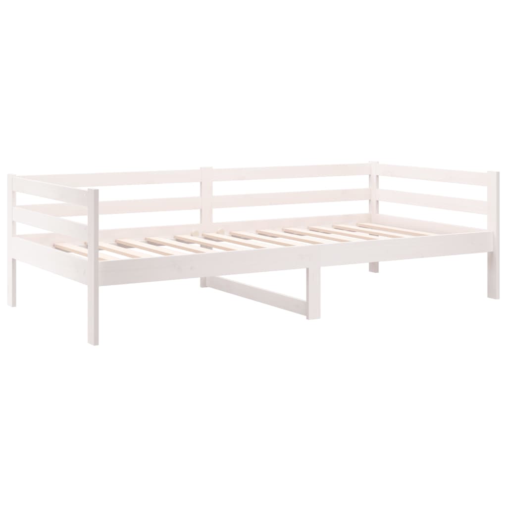 Dormeuse senza Materasso Bianca 90x190 cm Legno Massello Pino 814635