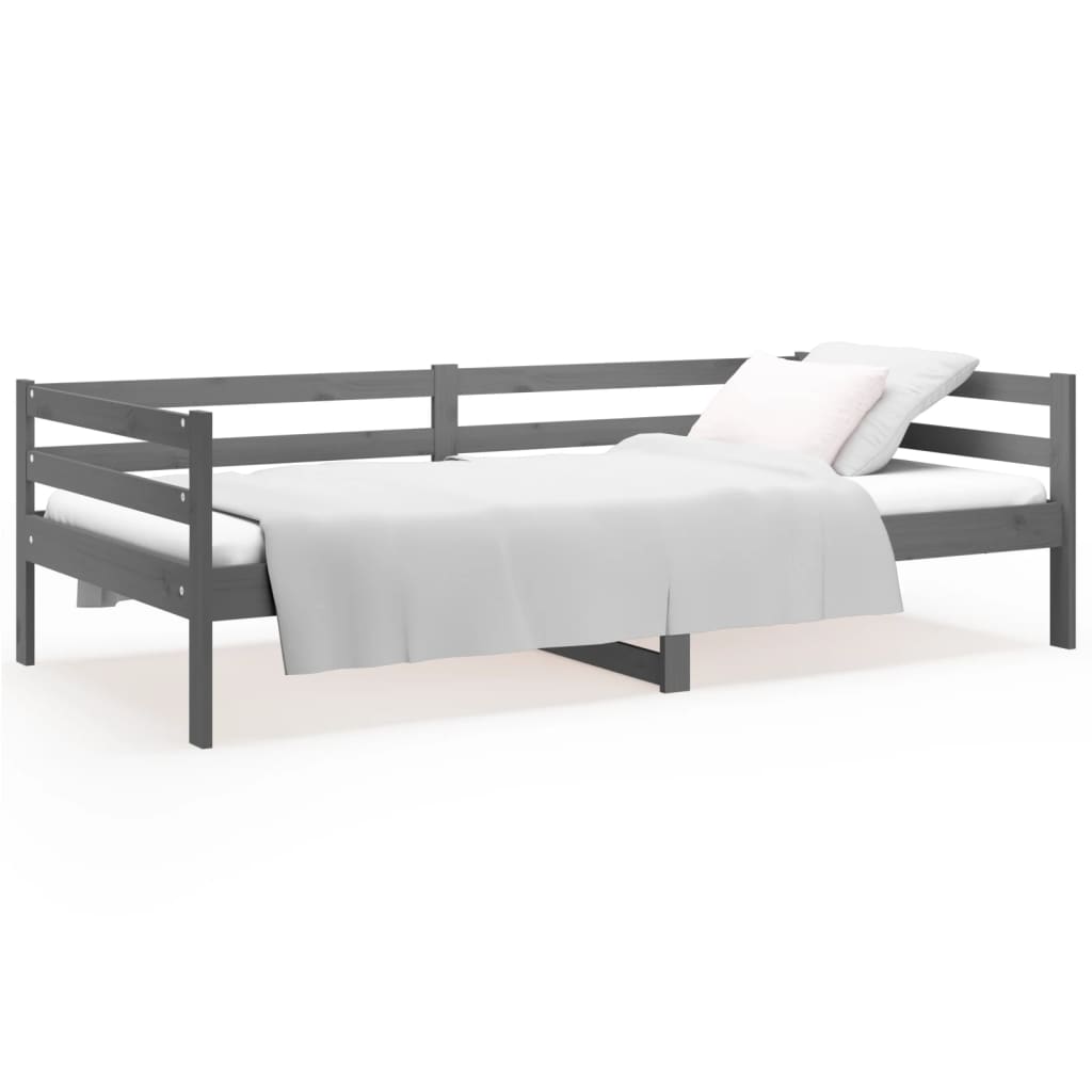 Dormeuse Grigia 90x190 cm in Legno Massello di Pino 814636