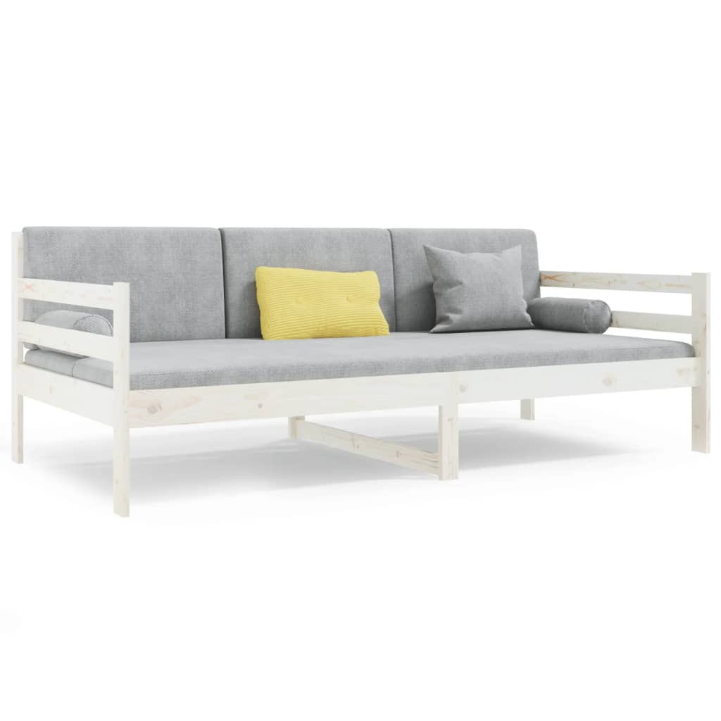 Dormeuse senza Materasso Bianca 90x190 cm Legno Massello Pino