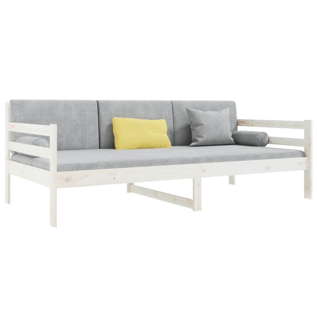 Dormeuse senza Materasso Bianca 90x190 cm Legno Massello Pino