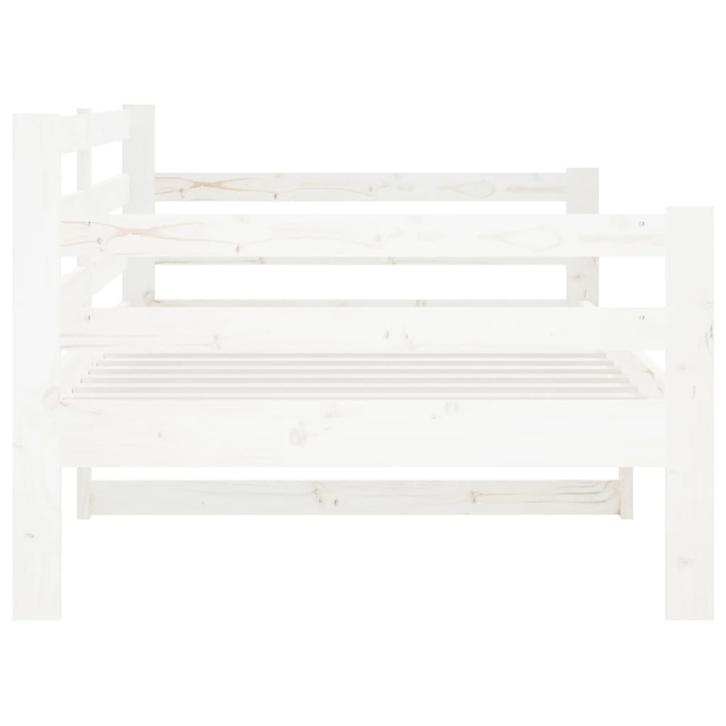 Dormeuse senza Materasso Bianca 90x190 cm Legno Massello Pino