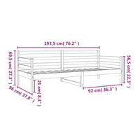 Dormeuse Grigia 90x190 cm in Legno Massello di Pino 814641