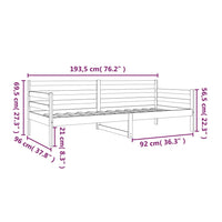 Dormeuse Marrone Ambra 90x190 cm in Legno Massello di Pino 814642