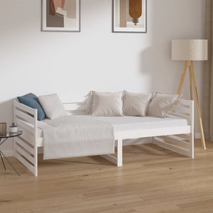 Dormeuse senza Materasso Bianca 90x190 cm Legno Massello Pino 814650
