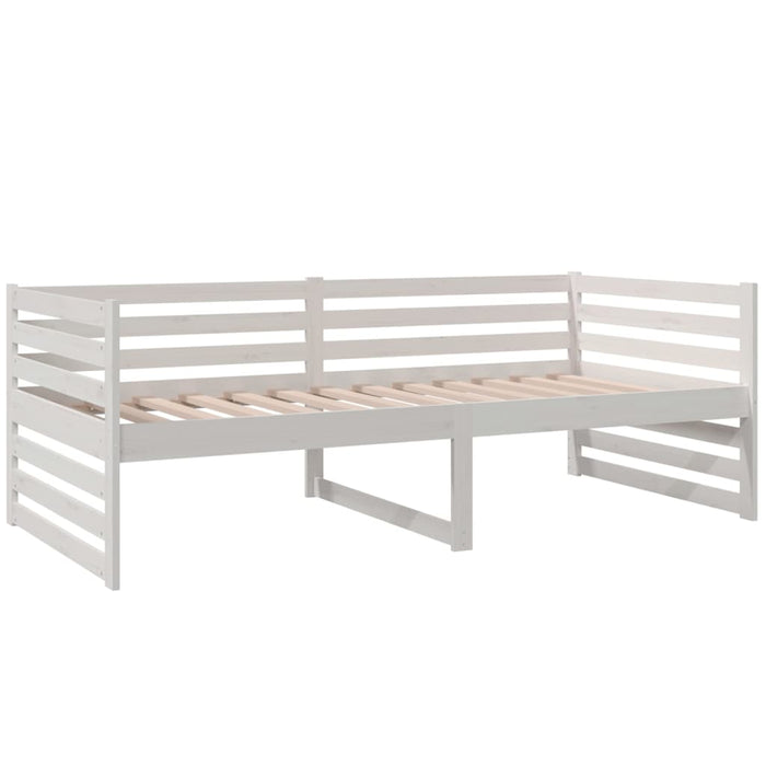 Dormeuse senza Materasso Bianca 90x190 cm Legno Massello Pino 814650