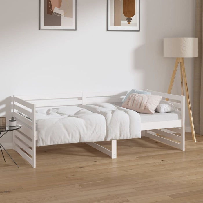 Dormeuse senza Materasso Bianca 90x190 cm Legno Massello Pino 814650