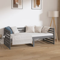 Dormeuse Grigia 90x190 cm in Legno Massello di Pino 814651