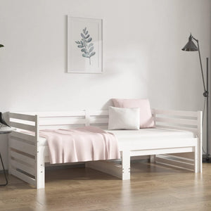 Dormeuse Estraibile Bianca 2x(90x190) cm Legno Massello di Pino 814670