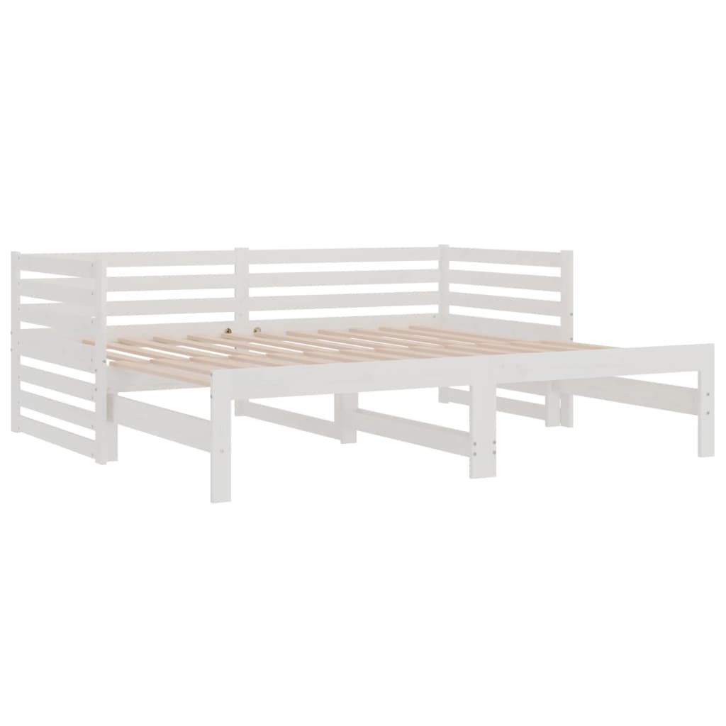 Dormeuse Estraibile Bianca 2x(90x190) cm Legno Massello di Pino 814670