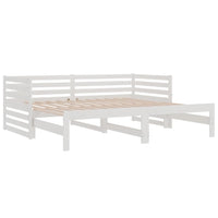 Dormeuse Estraibile Bianca 2x(90x190) cm Legno Massello di Pino 814670
