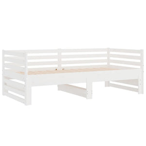 Dormeuse Estraibile Bianca 2x(90x190) cm Legno Massello di Pino 814670