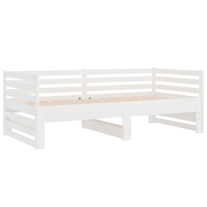Dormeuse Estraibile Bianca 2x(90x190) cm Legno Massello di Pino 814670