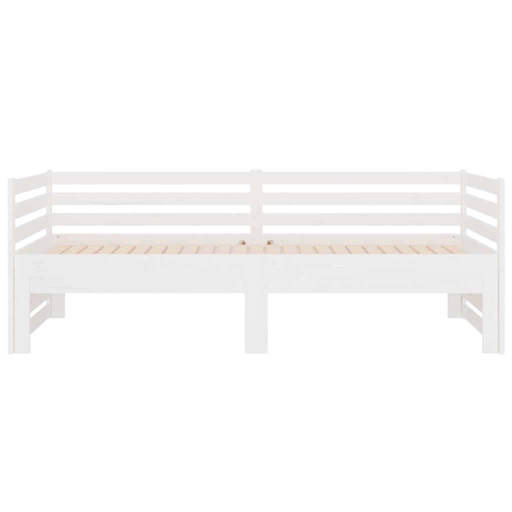 Dormeuse Estraibile Bianca 2x(90x190) cm Legno Massello di Pino 814670
