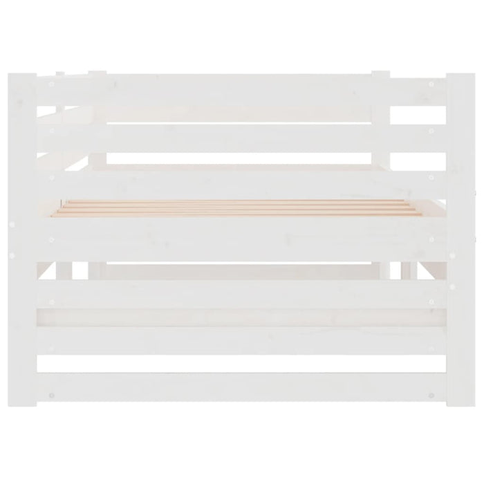 Dormeuse Estraibile Bianca 2x(90x190) cm Legno Massello di Pino 814670