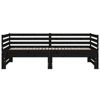 Dormeuse Estraibile Nera 2x(90x190) cm Legno Massello di Pino 814673