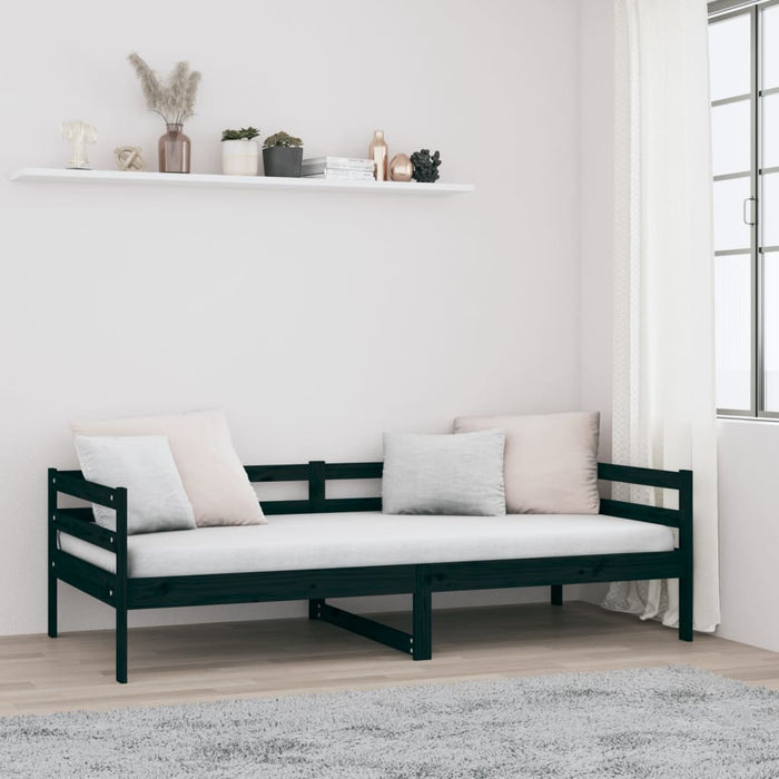 Dormeuse Nera 80x200 cm in Legno Massello di Pino 814678