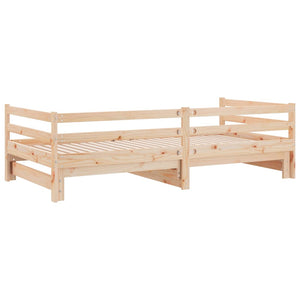 Dormeuse Estraibile 2x(80x200) cm in Legno Massello di Pino cod mxl 58026