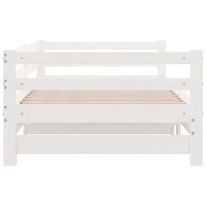 Lettino Estraibile senza Materasso-Struttura Letto Bianco 80x200 cm