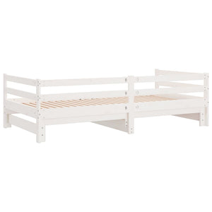 Dormeuse Estraibile Bianca 2x(80x200) cm Legno Massello di Pino cod mxl 59109