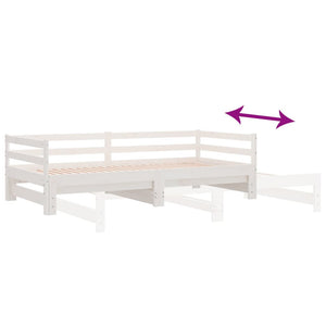 Lettino Estraibile senza Materasso-Struttura Letto Bianco 80x200 cm