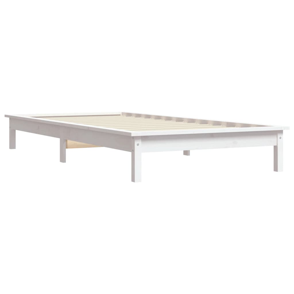 Giroletto Bianco 90x190 cm Single in Legno Massello di Pino 820572