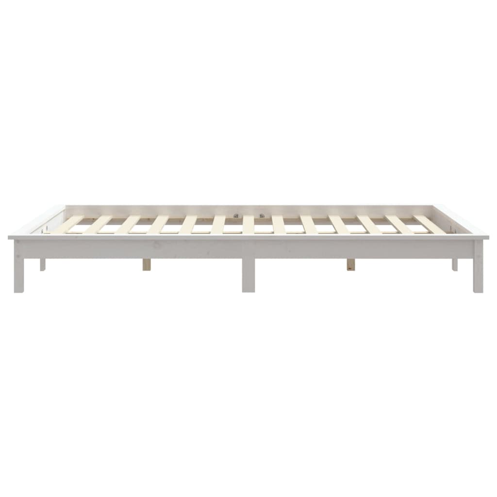 Letto senza Materasso Bianco 140x190 cm Legno Massello di Pino 820587