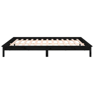 Giroletto con LED Nero 160x200 cm in Legno Massello 820620