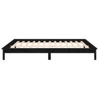 Giroletto con LED Nero 200x200 cm in Legno Massello 820630