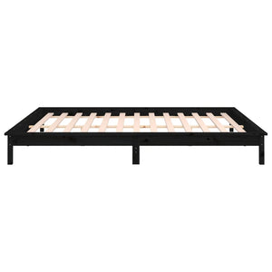 Giroletto con LED Nero 200x200 cm in Legno Massello 820630