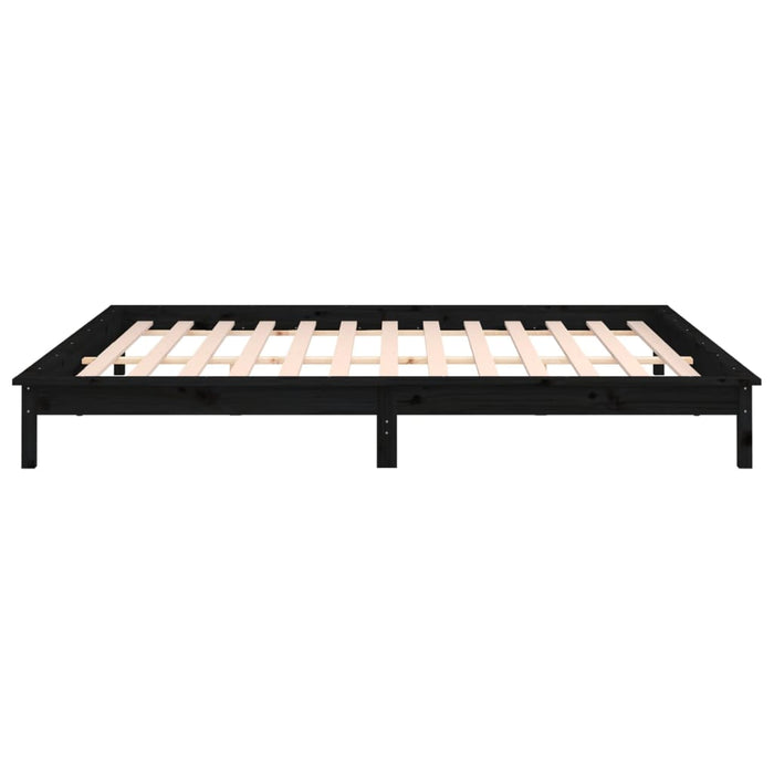 Giroletto con LED Nero 200x200 cm in Legno Massello 820630