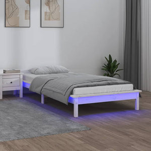 Giroletto LED Bianco 75x190 cm Small Single Legno Massello 820632