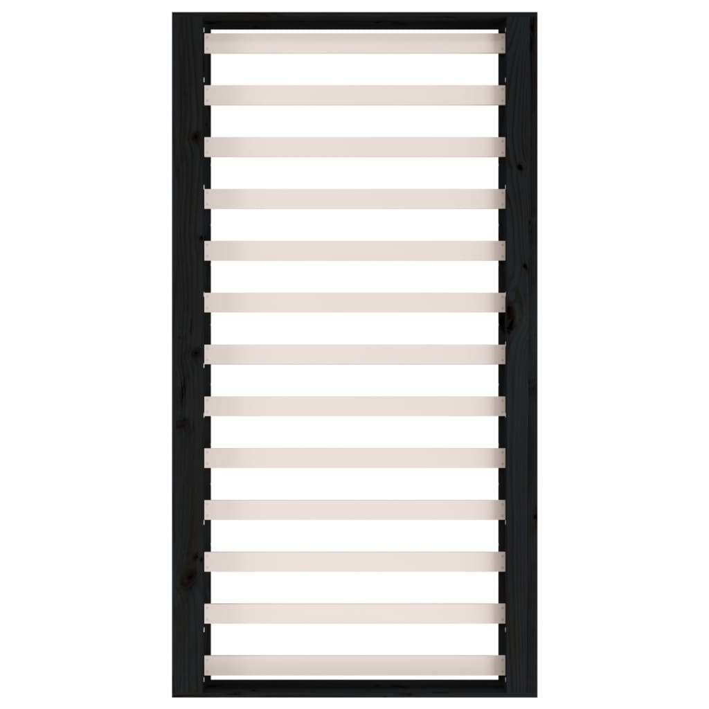 Giroletto-Struttura Letto Nero 75x190 cm Small Single in Legno Massello 833770