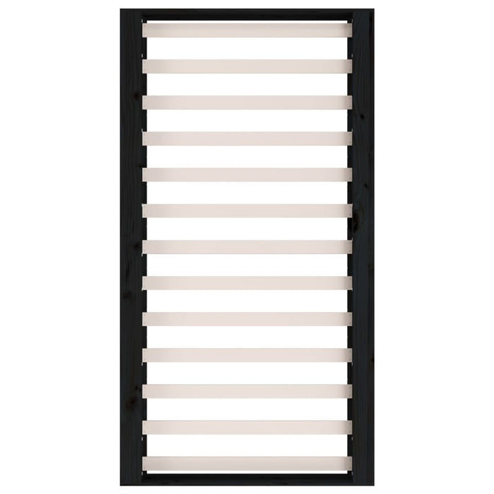 Giroletto-Struttura Letto Nero 75x190 cm Small Single in Legno Massello 833770