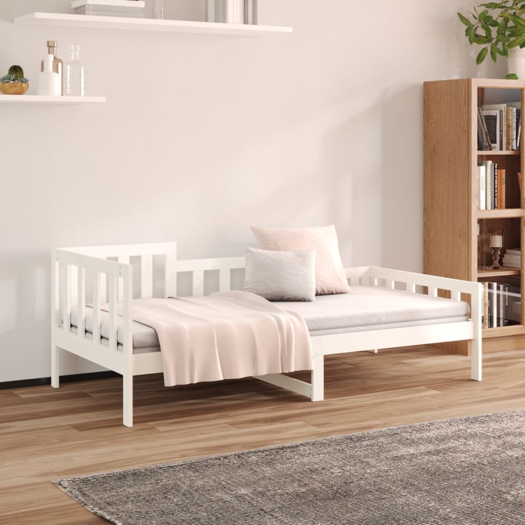 Dormeuse senza Materasso Bianca 90x200 cm Legno Massello Pino 820727