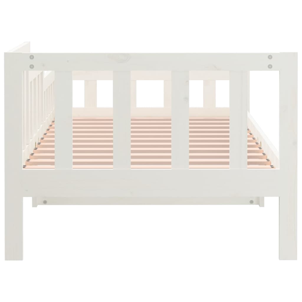 Dormeuse senza Materasso Bianca 90x200 cm Legno Massello Pino 820727