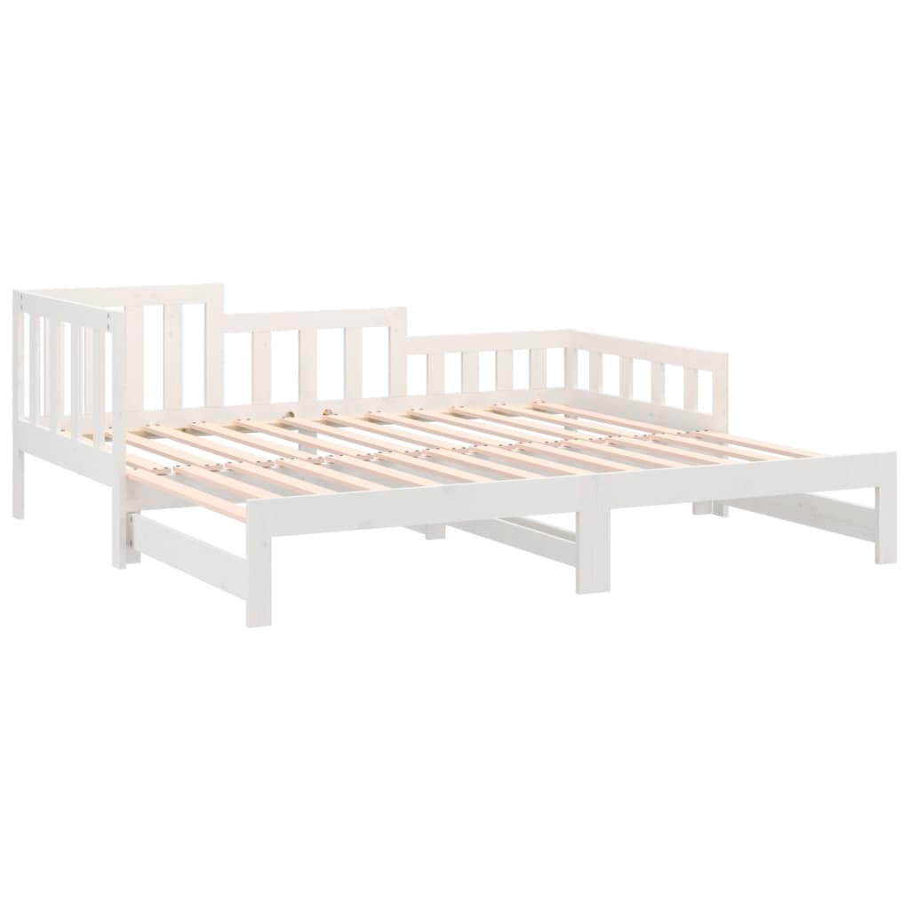 Dormeuse Estraibile Bianca 2x(80x200) cm Legno Massello di Pino 820737