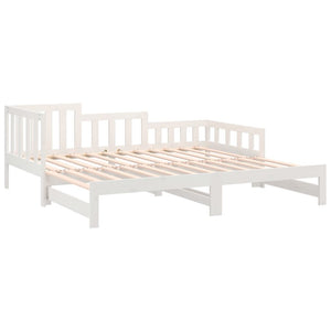 Dormeuse Estraibile Bianca 2x(80x200) cm Legno Massello di Pino 820737