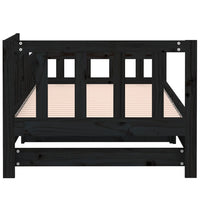 Dormeuse Estraibile Nera 2x(80x200) cm Legno Massello di Pino 820740