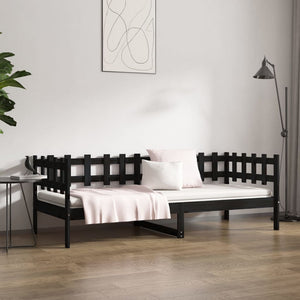 Dormeuse Nera 80x200 cm in Legno Massello di Pino 820755