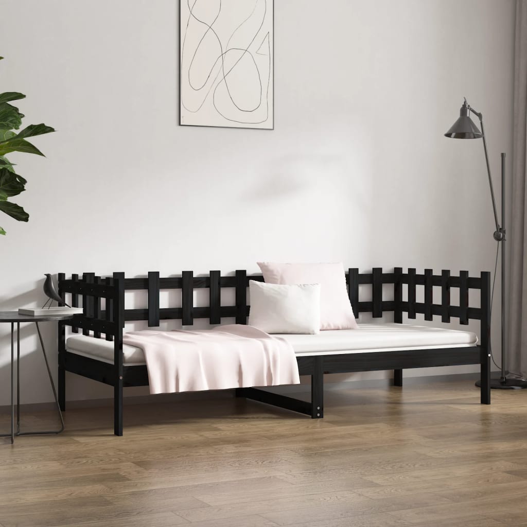 Dormeuse Nera 90x200 cm in Legno Massello di Pino 820760
