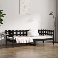 Dormeuse Nera 90x190 cm in Legno Massello di Pino 820765