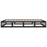 Giroletto Nero 180x200 cm Super King in Legno Massello 820815