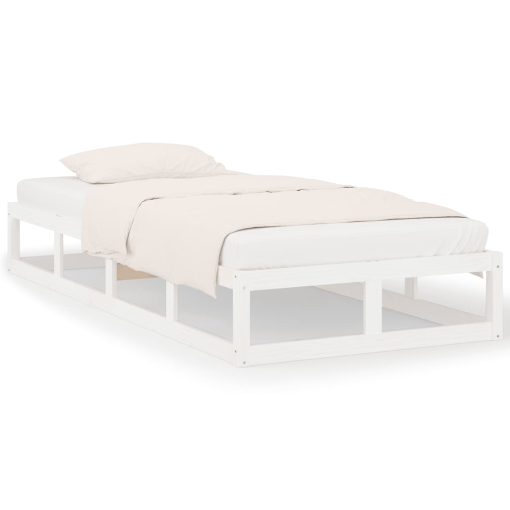 Giroletto-Struttura Letto Bianco 75x190 cm Small Single in Legno Massello 681183