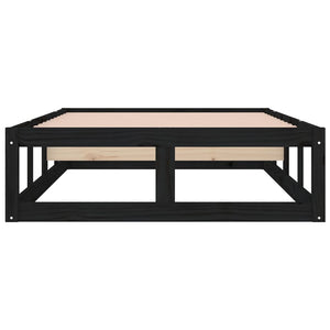 Giroletto-Struttura Letto Nero 75x190 cm Small Single in Legno Massello 415405