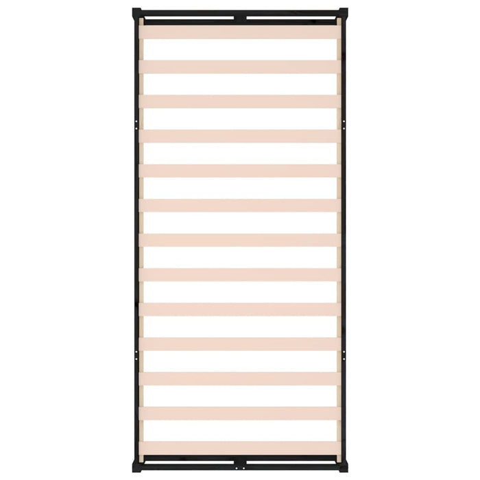 Giroletto-Struttura Letto Nero 75x190 cm Small Single in Legno Massello 415405